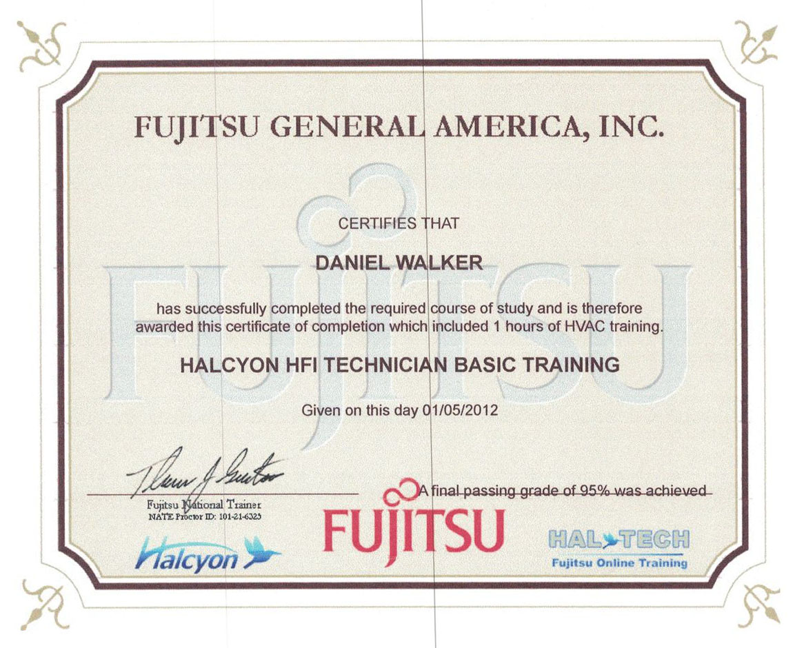 Certification Halcycon HFI Technician by Fujitsu